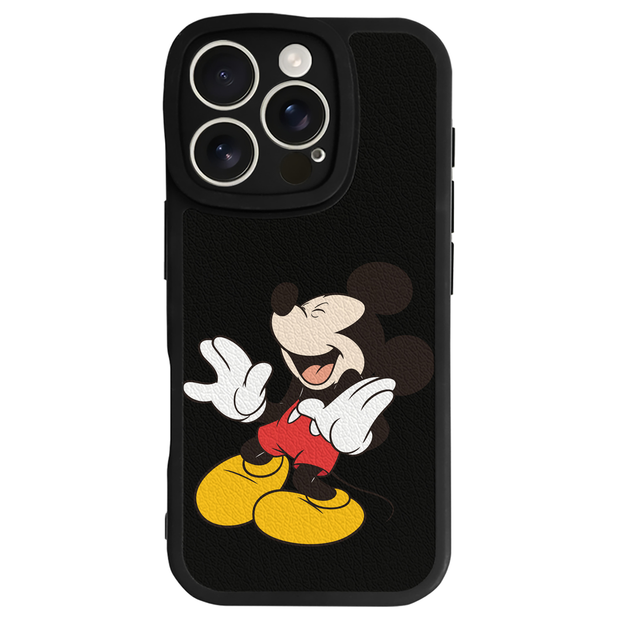 （画像用） ミッキーマウス Mickey Mouse 【iPhone 16シリーズ対応】シリコンスマホケース（レザー調） 材質：シリコン